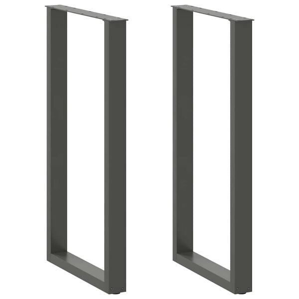 vidaXL Pés para mesa de bar em formato de U, 2 peças, antracite, 60x(110-111) cm, aço