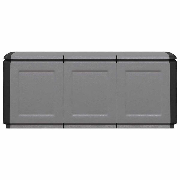 vidaXL Caixa arrumação p/ jardim 138x53x57cm 330L cinza-escuro e preto