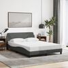 vidaXL Estrutura de cama Dover 140x190 cm tecido cinzento-escuro