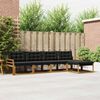 vidaXL Conjunto de Sof&aacute;s para Exterior 5 pcs Natural e Preto