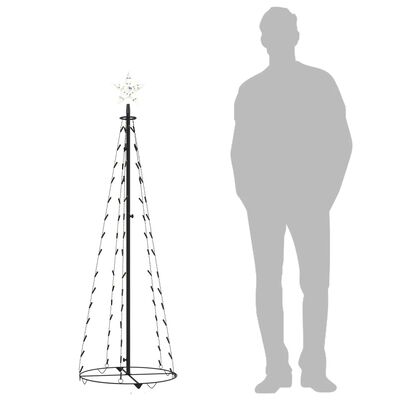 vidaXL Árvore de Natal em cone c/ 84 luzes LED 50x150 cm branco quente