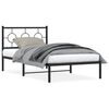 vidaXL Estrutura de cama com cabeceira 100x190 cm metal preto