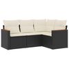 vidaXL 4 pcs conjunto de sof&aacute;s para jardim c/ almofad&otilde;es vime PE preto