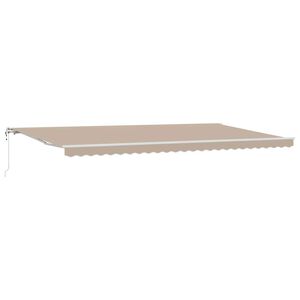 vidaXL Toldo retr&aacute;til Bege 600 &times; 300 cm Tecido e Alum&iacute;nio