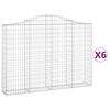 vidaXL Cestos gabião arqueados 6pcs 200x30x140/160cm ferro galvanizado