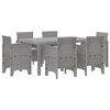 vidaXL Conjunto de Jantar para Jardim 7 pcs Cinzento-claro Rattan Polt