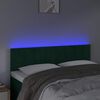 vidaXL Cabeceira de cama c/luzes LED veludo 144x5x78/88cm verde-escuro
