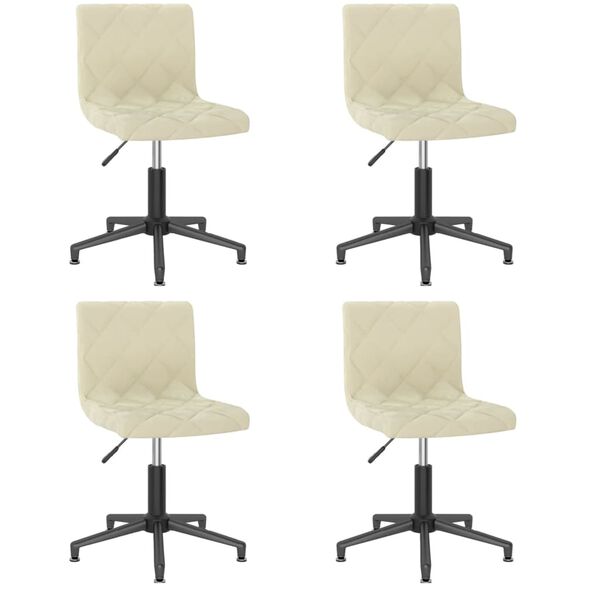 vidaXL Cadeiras de jantar girat&oacute;rias 4 pcs veludo cor creme