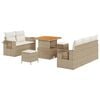 vidaXL Conjunto de Sof&aacute; de Jardim 10 unid. Bege e Creme vime PE