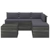 vidaXL 6 pcs conjunto lounge de paletes p/ jardim com almofad&otilde;es pinho