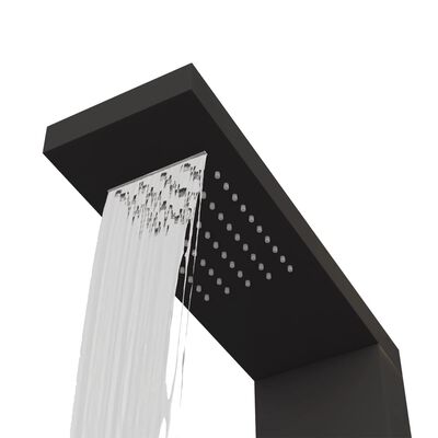vidaXL Sistema de coluna de duche em alumínio preto