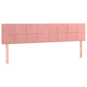vidaXL Cabeceira de cama 2 pcs veludo 100x5x78/88 cm rosa