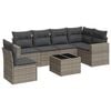 vidaXL 7 pcs conjunto sof&aacute;s p/ jardim c/ almofad&otilde;es vime PE cinzento