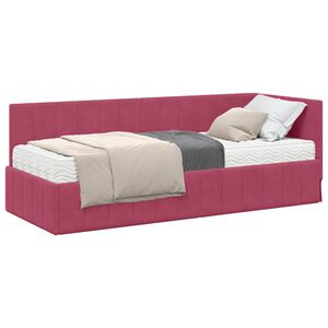vidaXL Estrutura de Cama de Canto com Colch&atilde;o 2 unid. Verde Veludo