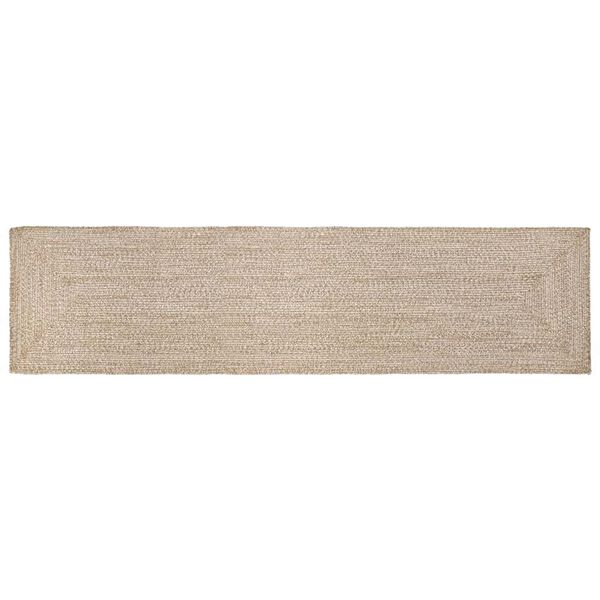 vidaXL Tapetes de &aacute;rea Retangular Natural e Branco 60 x 400 cm Juta