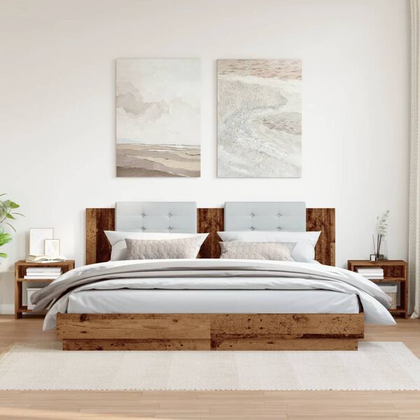 vidaXL Mesas de cabeceira 2 pcs derivados de madeira madeira velha