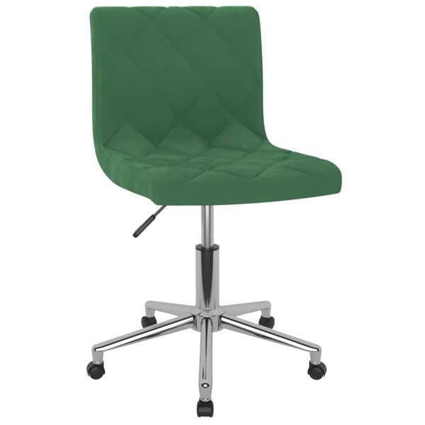 vidaXL Cadeiras de jantar giratorias 2 pcs veludo verde-escuro