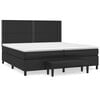 vidaXL Cama com molas/colch&atilde;o 200x200 cm couro artificial preto
