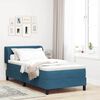 vidaXL Cama Box com colch&atilde;o Azul escuro 90 x 200 cm Veludo
