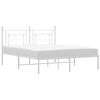 vidaXL Estrutura de cama com cabeceira 150x200 cm metal branco