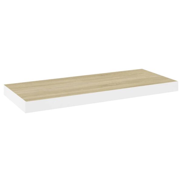 vidaXL Prateleira parede suspensa 60x23,5x3,8 cm MDF carvalho e branco