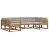 vidaXL Conjunto de Sof&aacute;s para Exterior 6 pcs Cinza Natural e Claro