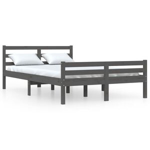 vidaXL Estrutura de cama 120x200 cm madeira maci&ccedil;a cinzento