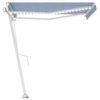 vidaXL Toldo autom&aacute;tico LED e sensor de vento 300x250 cm azul e branco