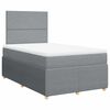 vidaXL Cama boxspring com colch&atilde;o 120x190 cm tecido cinzento-claro