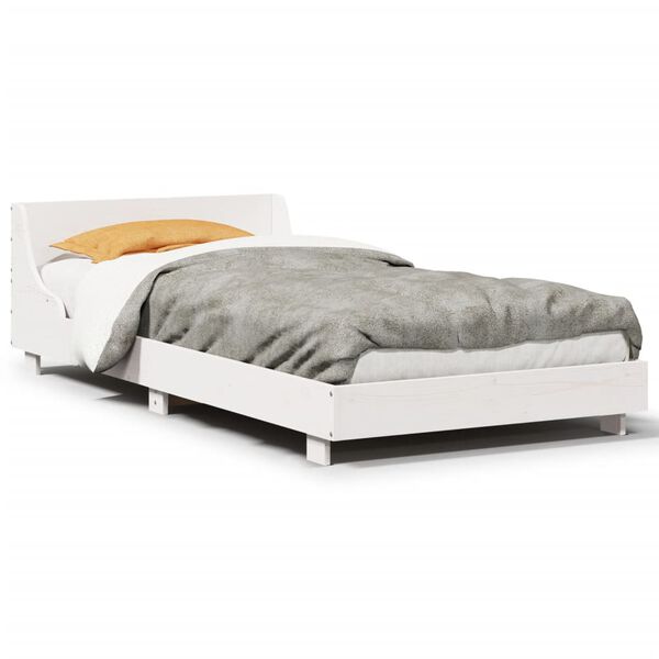 vidaXL Cama sem colchão 90x200 cm madeira de pinho maciça branco