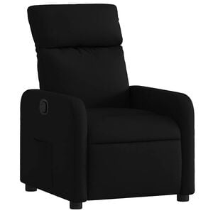vidaXL Poltrona reclin&aacute;vel tecido preto