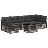 vidaXL Conjunto de Sof&aacute; de Jardim 7 unid. Cinzento vime PE