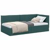 vidaXL Estrutura de Cama de Canto Verde-escuro 90 x 190 cm tecido