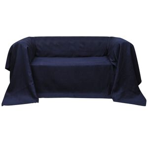 vidaXL Manta de sof&aacute; em microfibra azul marinho 140 x 210 cm