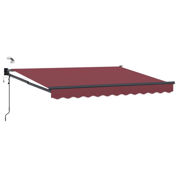 vidaXL Toldo Retr&aacute;til El&eacute;trico Vermelho Borgonha 3 x 2,5 m