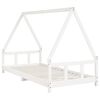 vidaXL Estrutura de cama infantil 90x200 cm pinho maciço branco