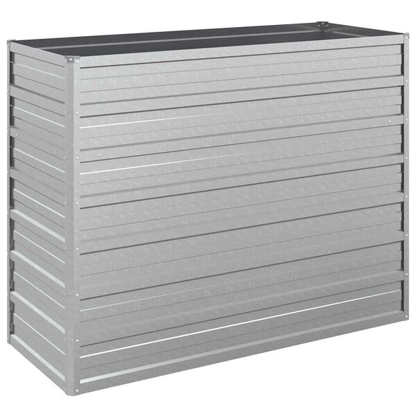 vidaXL Canteiro elevado de jardim 100x40x77cm a&ccedil;o galvanizado prateado