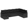 vidaXL Conjunto de Sof&aacute; de Jardim 8 pcs Preto Rattan Sint&eacute;tico