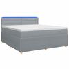 vidaXL Cama box spring com colch&atilde;o Cinzento-claro 160 x 200 cm Tecido