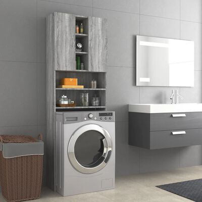 vidaXL Armário máquina de lavar roupa 64x25,5x190 cm cinzento sonoma