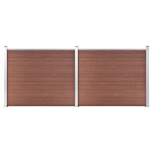 vidaXL Conjunto painel de cerca 353x146 cm WPC castanho