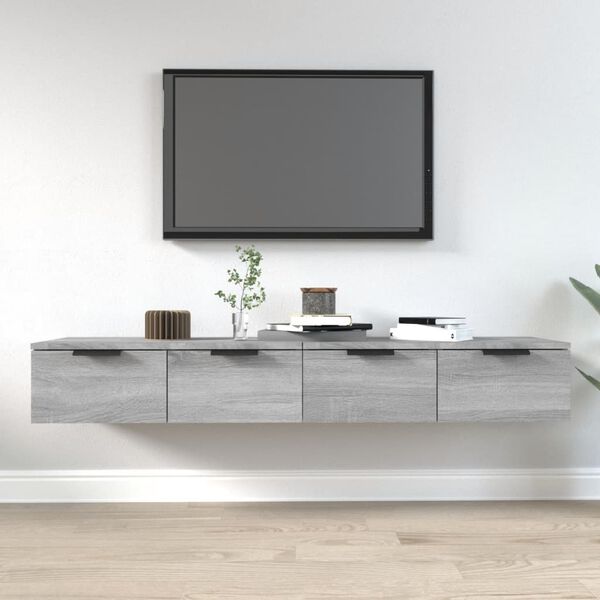 vidaXL Arm&aacute;rio parede 2pcs 68x30x20cm derivados madeira cinza sonoma