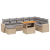 vidaXL 9 pcs conjunto de sof&aacute;s p/ jardim com almofad&otilde;es vime PE bege