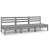 vidaXL 3 pcs conjunto lounge de jardim pinho maci&ccedil;o cinzento