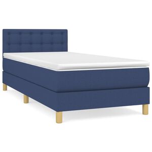 vidaXL Cama com molas/colch&atilde;o 80x200 cm tecido azul