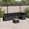 vidaXL 7 pcs conjunto de sof&aacute;s p/ jardim c/ almofad&otilde;es vime PE preto