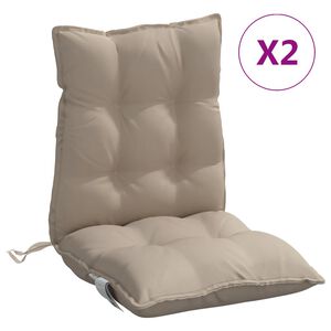 vidaXL Almofad&otilde;es cadeira encosto baixo 2 pcs oxford cinza-acastanhado