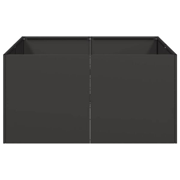 vidaXL Vaso floreira 80x80x40 cm a&ccedil;o laminado a frio preto