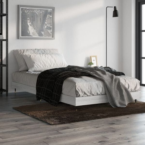 vidaXL Estrutura cama 90x200 cm derivados de madeira cinzento sonoma