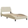 vidaXL Cama com colch&atilde;o Hvar 90x200 cm tecido cor creme